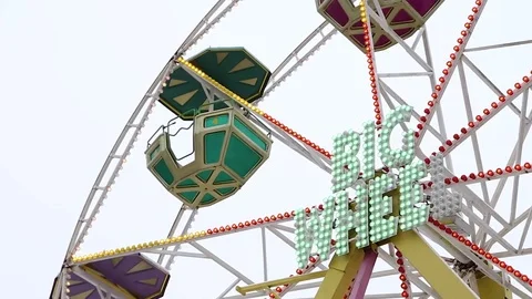 Children's carousel spinning Stock Footage 82261516