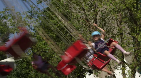 Children's carousel whirl Stock Footage 41154281