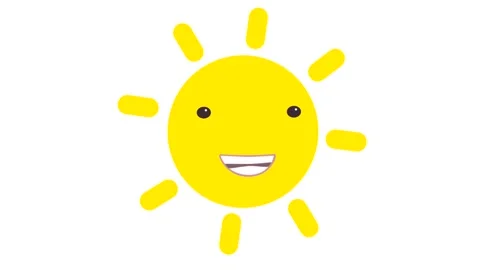 Children's cartoon animation of a flying rotating talking sun for inserting a Stock Footage 271234960