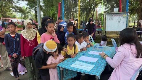 Childrens Celebration Games registration Stock Footage 326316117
