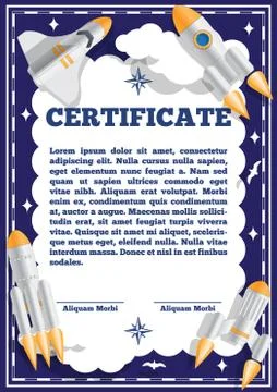 Children's certificate for space theme. Stock Illustration