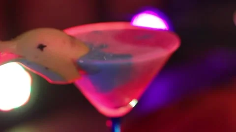 Children's cocktail on the background of a colored ray Stock Footage 146098373