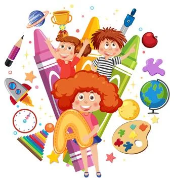 Children's Creative Learning Adventure Stock Illustration
