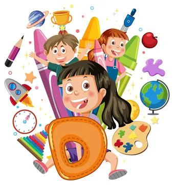 Children's Creative Learning Adventure Stock Illustration