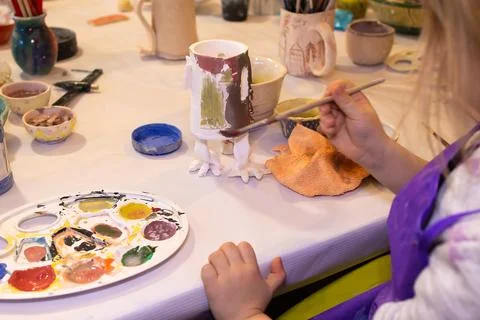 The Children's creativity, modern clay workshop Stock Photos