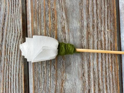 Children's creativity white rose is ready for coloring. Stock Photos