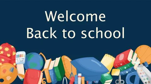 Childrens cute school poster. Back to school. Usable for your flyer, template Stock Illustration