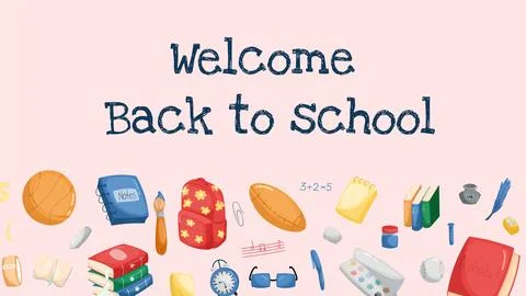 Childrens cute school poster. Back to school. Usable for your flyer, template Stock Illustration