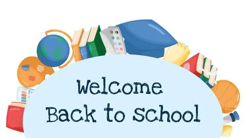 Childrens cute school poster. Back to school. Usable for your flyer, template Stock Illustration