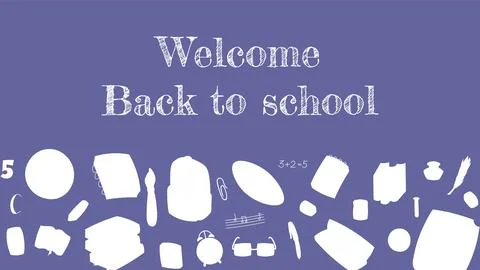 Childrens cute school poster. Back to school. Usable for your flyer, template Stock Illustration