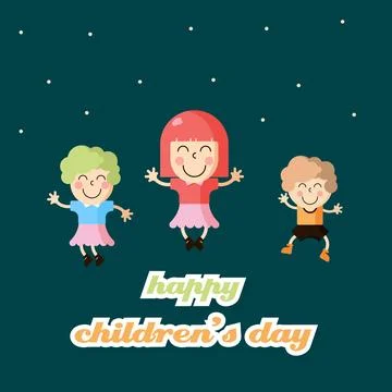 Children's Day Illustration Vector Illustrazione stock