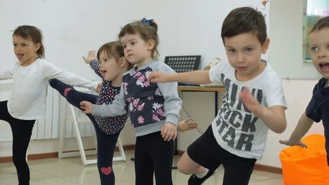 Children's developing a game room. Emotions of young children during Stock Footage 89552099