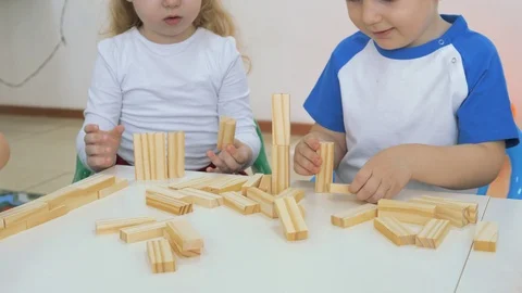 Children's developing a game room. Emotions of young children during Stock-Footage 89586185
