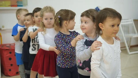 Children's developing a game room. Emotions of young children during Stock Footage 89944863