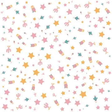  childrens dinosaur animals pattern print. Cute strars. Set of dinosaur seamless Illustrazione stock
