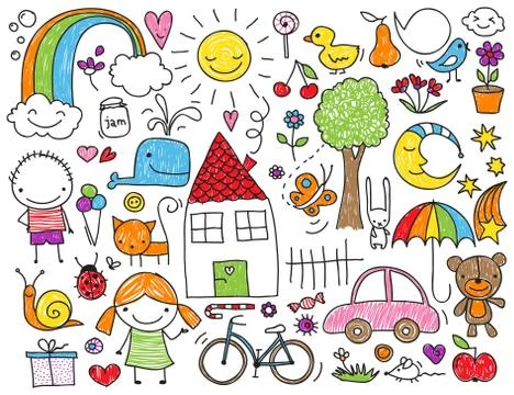 Children's doodle Stock Illustration