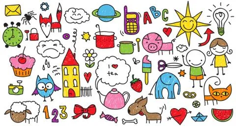 Children's doodle Stock Illustration