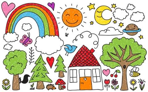 Children's doodle Stock Illustration