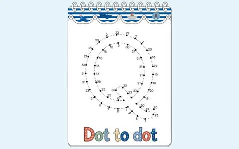 Childrens dot to dot activity page with nautical theme Stock Illustration