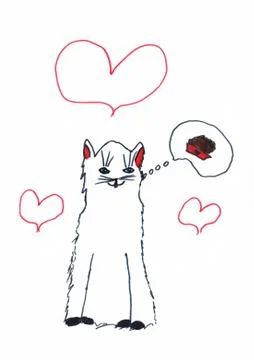 Children's drawing of a cat Stock Illustration