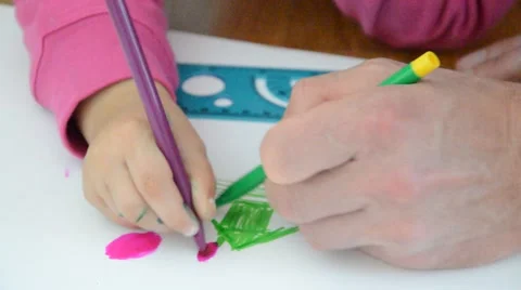 Children's drawing Stock Footage 41563608