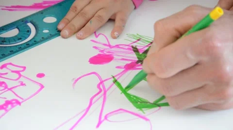 Children's drawing Stock Footage 41563673