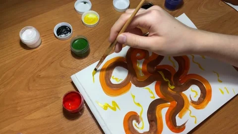 Children's drawing Video stock 142816610