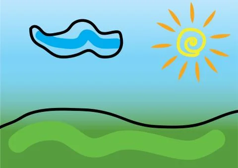 Childrens drawing Stock Illustration