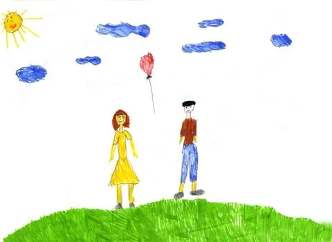 Children's drawing Stock Illustration