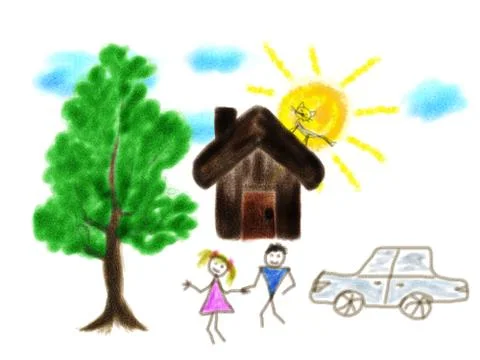 Children's drawing Stock Illustration