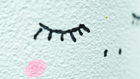 Children's drawing on a white textural background Video stock 102160875