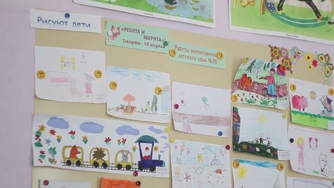 Children's drawings Stock Footage 76362598