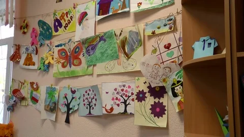 Children's drawings Stock Footage 77225847