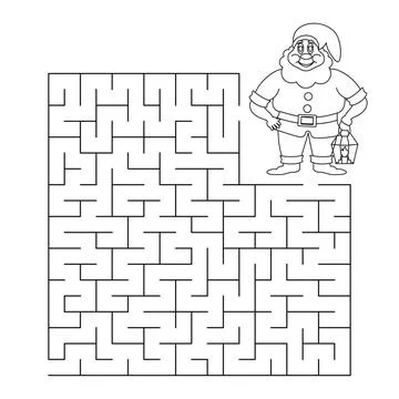 Children's educational game labyrinth - help the gnome find the right path 스톡 일러스트