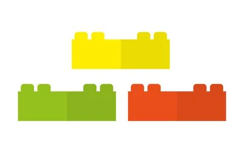 Childrens educational toy constructor flat set Stock Illustration