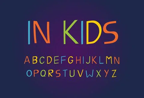 Childrens font. Multicolored alphabet. Vector illustration Stock Illustration