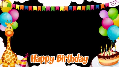 Children's frame for Birthday Stock Footage 124921487