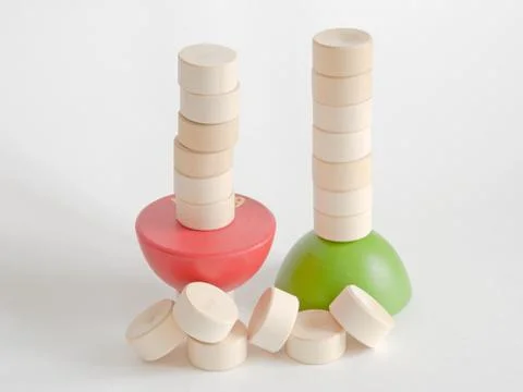 A children's game for developing coordination and muscle sense. White background Stock Photos