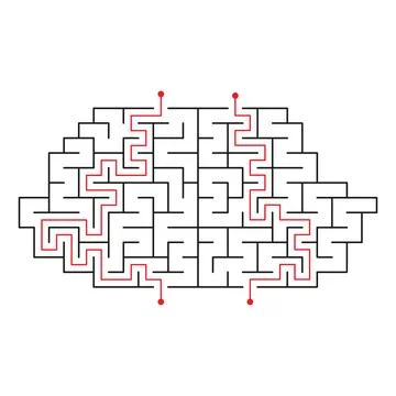Children's game - a labyrinth for two. Teaching children. Vector illustration Stock Illustration