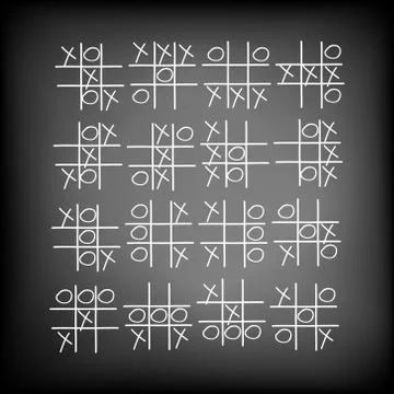 Children's game a tic-tac-toe Stock Illustration