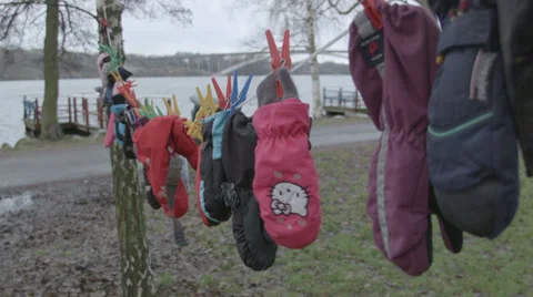 Childrens Gloves Stock Footage 33787708