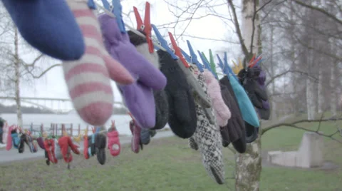 Childrens Gloves Stock Footage 33787850