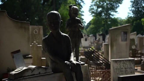 Children's graveyard Stock Footage 156573969