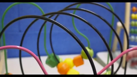 Children's hand close-up with educational toy Stock-Footage 268379959