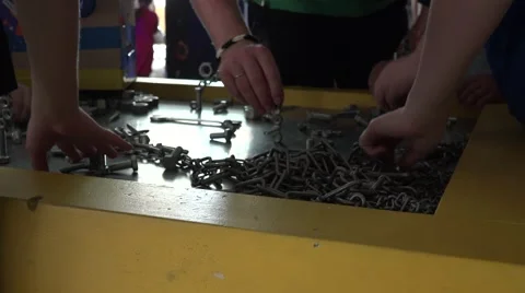 Children's hand in the creative process. New technologies. Stock Footage 52361899