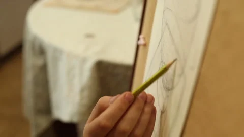 Children's hand is practic to draw Stock Footage 241492947