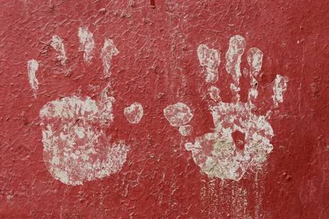 Children's handprint Foto stock