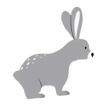 Childrens illustration of a cute hare Stock Illustration