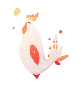Children's illustration of a rooster. Stock Illustration