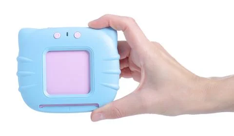 Children's interactive tablet for learning words and language in hand Stock Photos